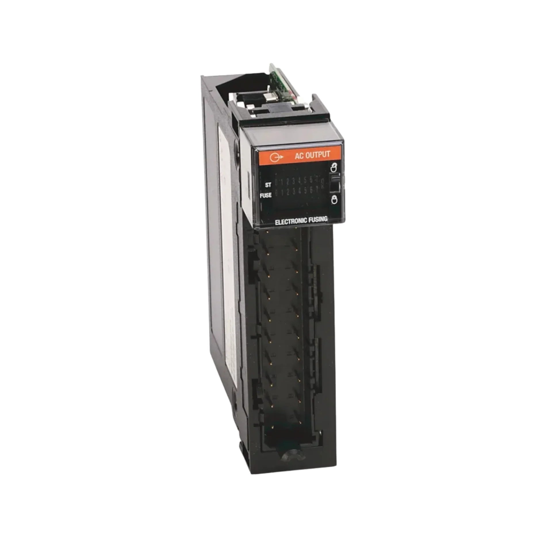 Allen-Bradley 1756-OA8E AC output module, 8 channels, 74–132V AC, 2A per point, electronically fused. For ControlLogix systems.