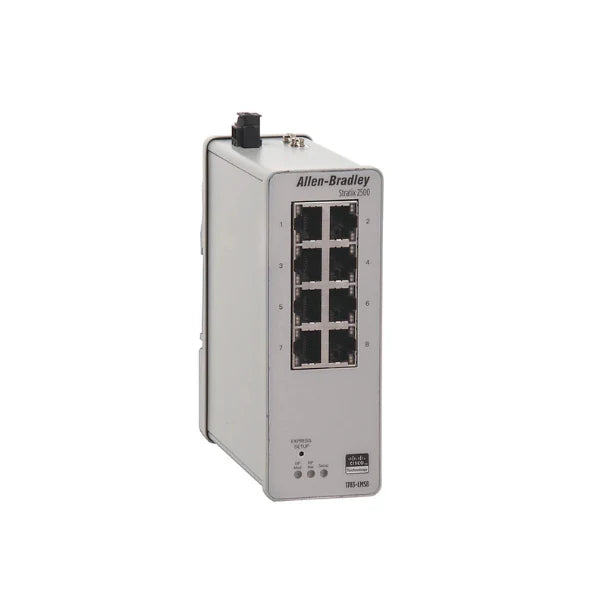 Allen-Bradley 1783-LMS8 Stratix 2000 unmanaged Ethernet switch, 8-port, compact design for industrial networking