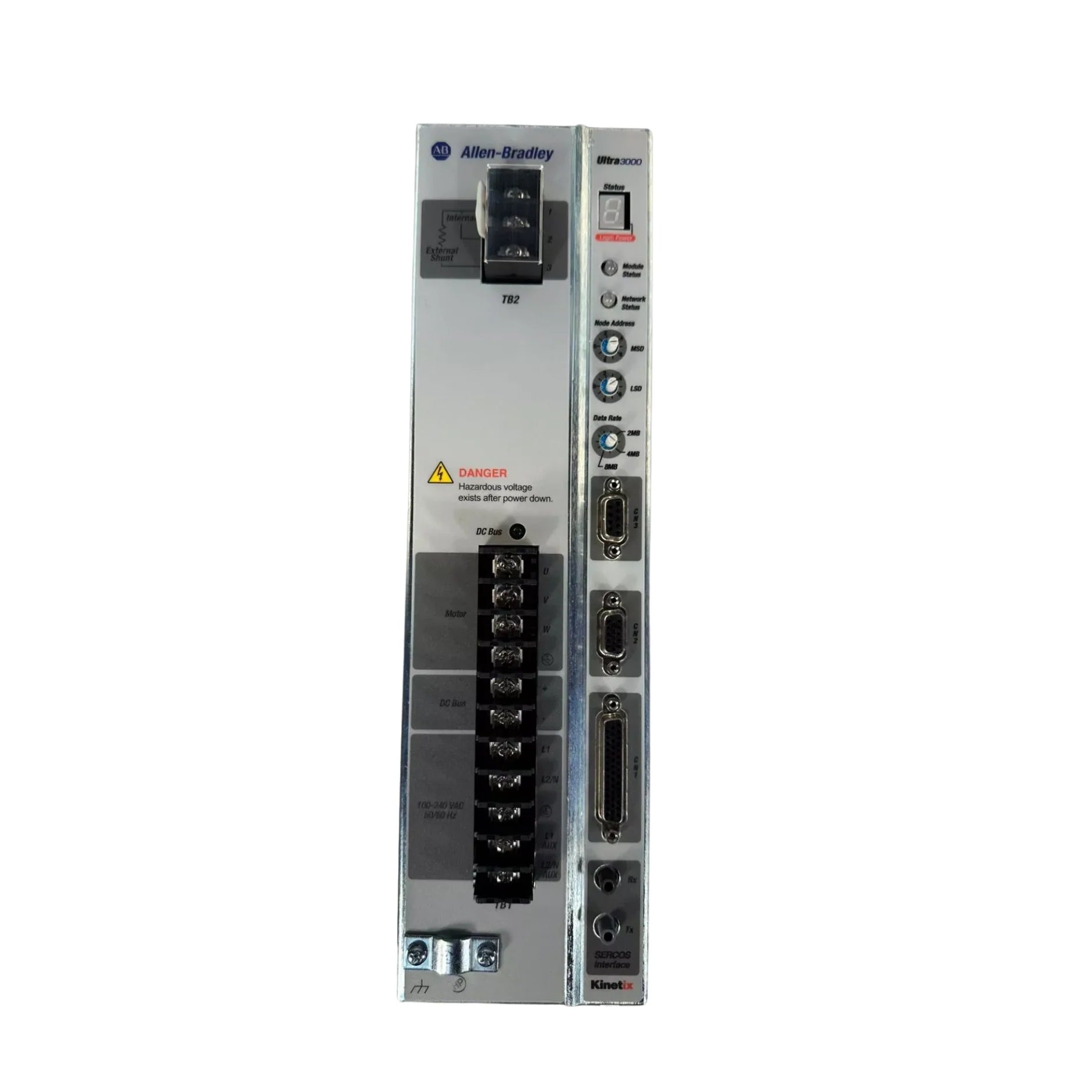 2098-DSD-030, servo drive digital Allen-Bradley para controle de movimento industrial com alta precisão e desempenho.