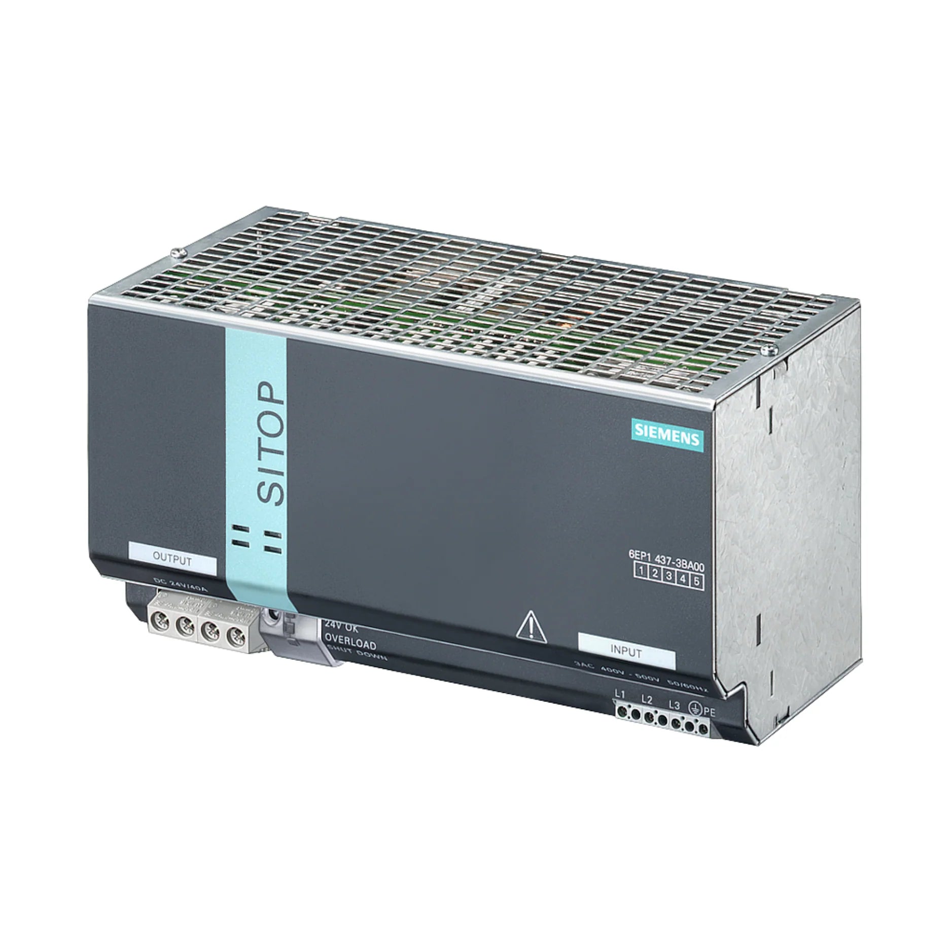 Siemens 6EP1437-3BA00 SITOP PSU300S 24V DC power supply module for industrial automation.