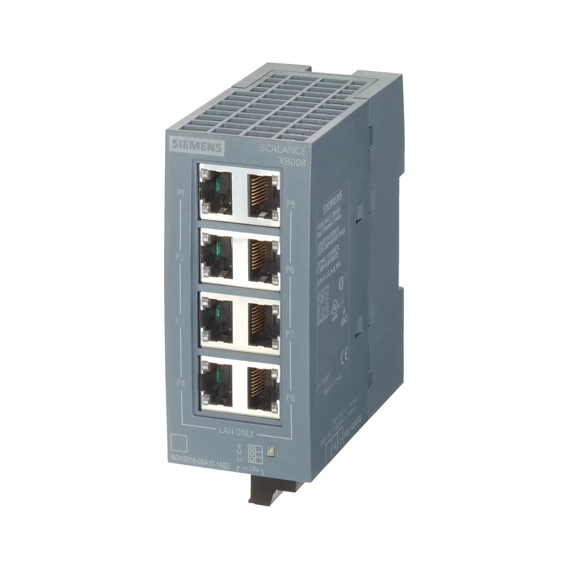 Siemens 6GK5008-0BA10-1AB2 industrial communication gateway for seamless network integration.