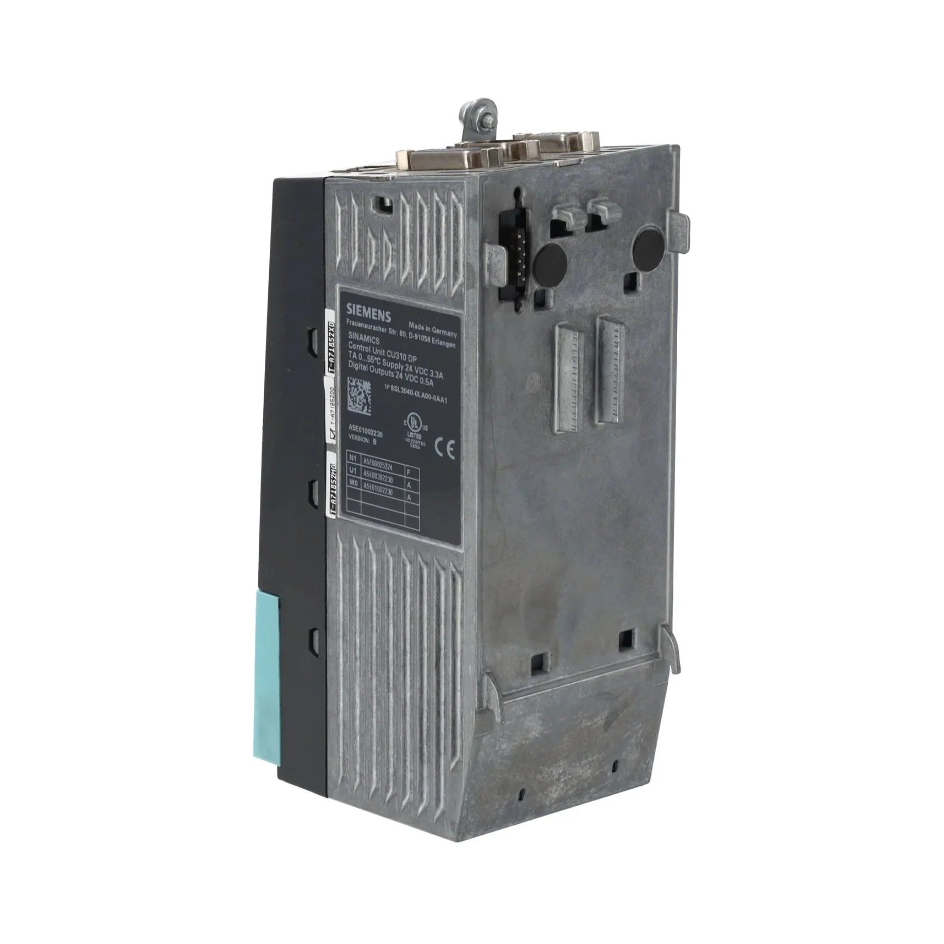 Siemens 6SL3040-0LA00-0AA1 CU320-2 DP control unit for SINAMICS S120 with PROFIBUS support and modular design.