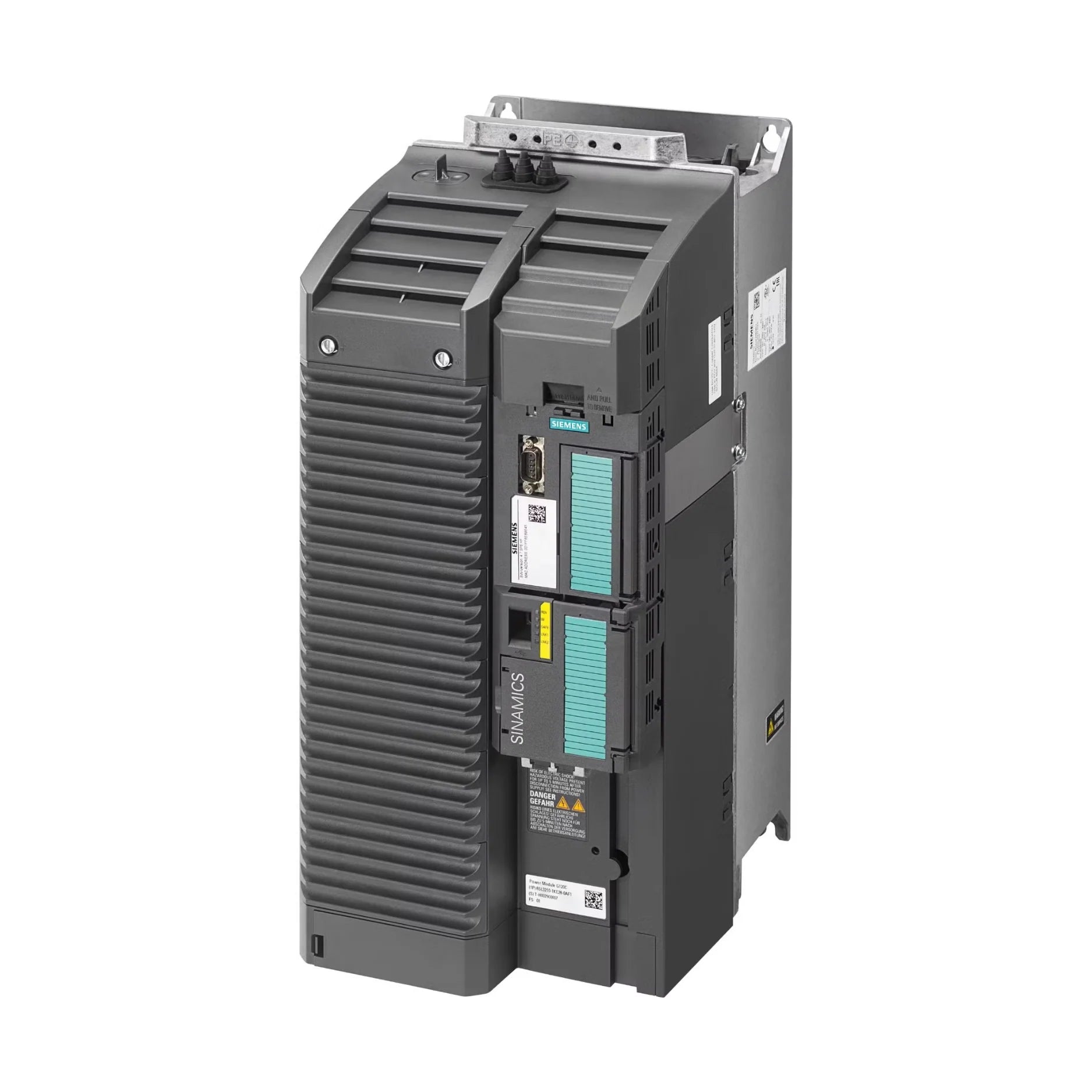 Siemens 6SL3210-1KE27-0UF1 SINAMICS G120C compact inverter, 37 kW, 400 V, for industrial automation.