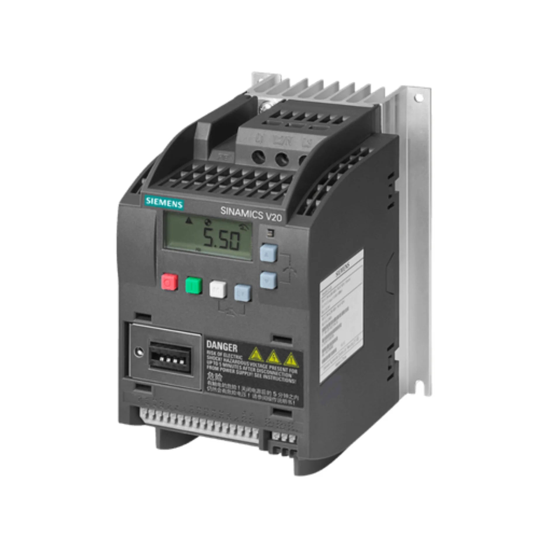Siemens 6SL3210-5BE13-7UV0 SINAMICS G120X converter, 37 kW, IP20, with EMC filter and brake chopper for pumps and fans.
