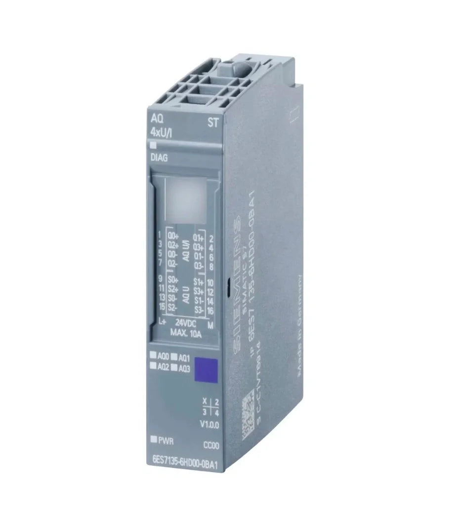 Siemens 6ES7135-6HD00-0BA1 digital I/O module for SIMATIC S7-1200, 16 inputs, 16 outputs, 24V DC.