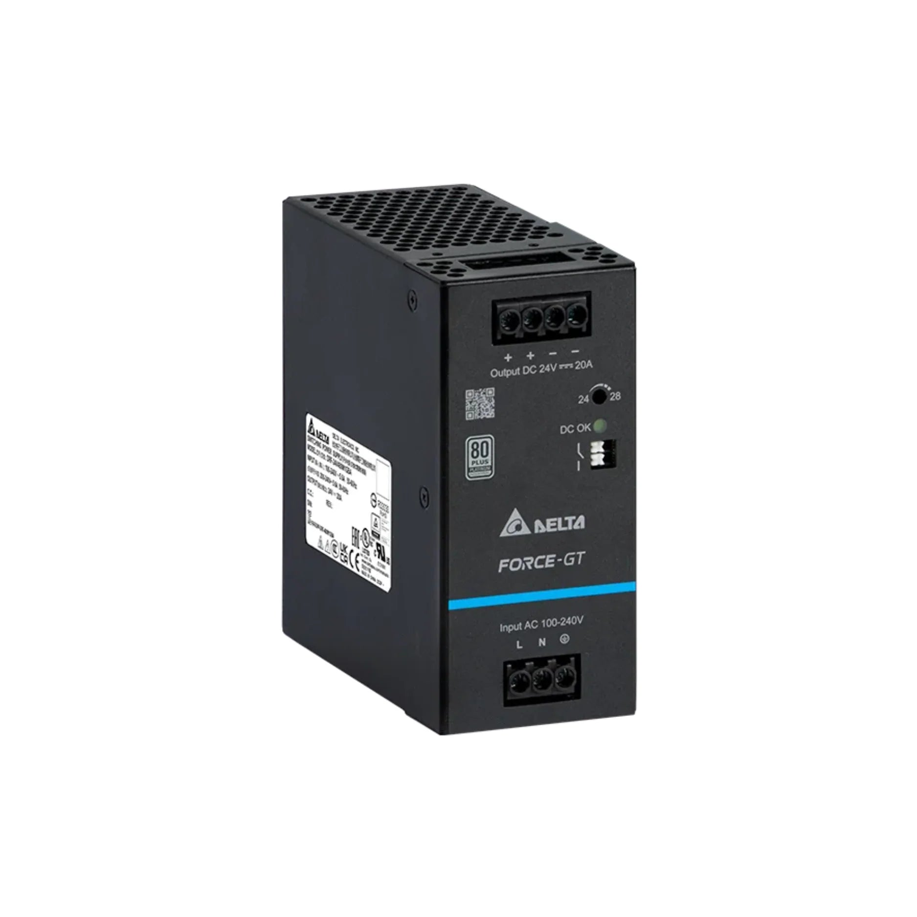 Delta DRF-24V480W1GBA Power Supply with robust design for versatile industrial applications.