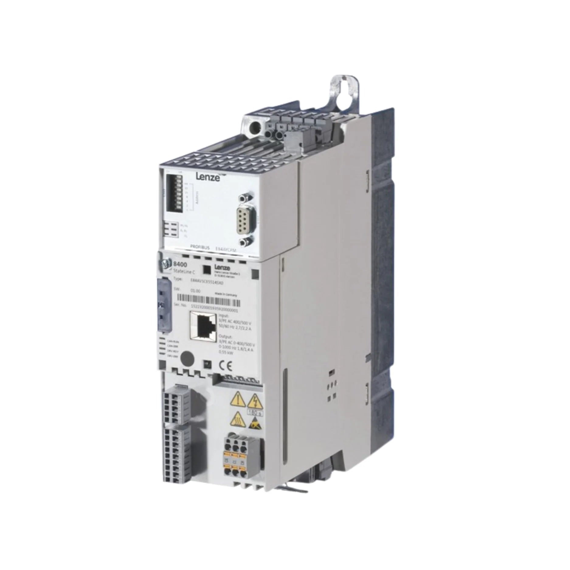Lenze E84AVSCE7514SX0 servo inverter, 7.5 kW, CANopen, IP20, STO safety