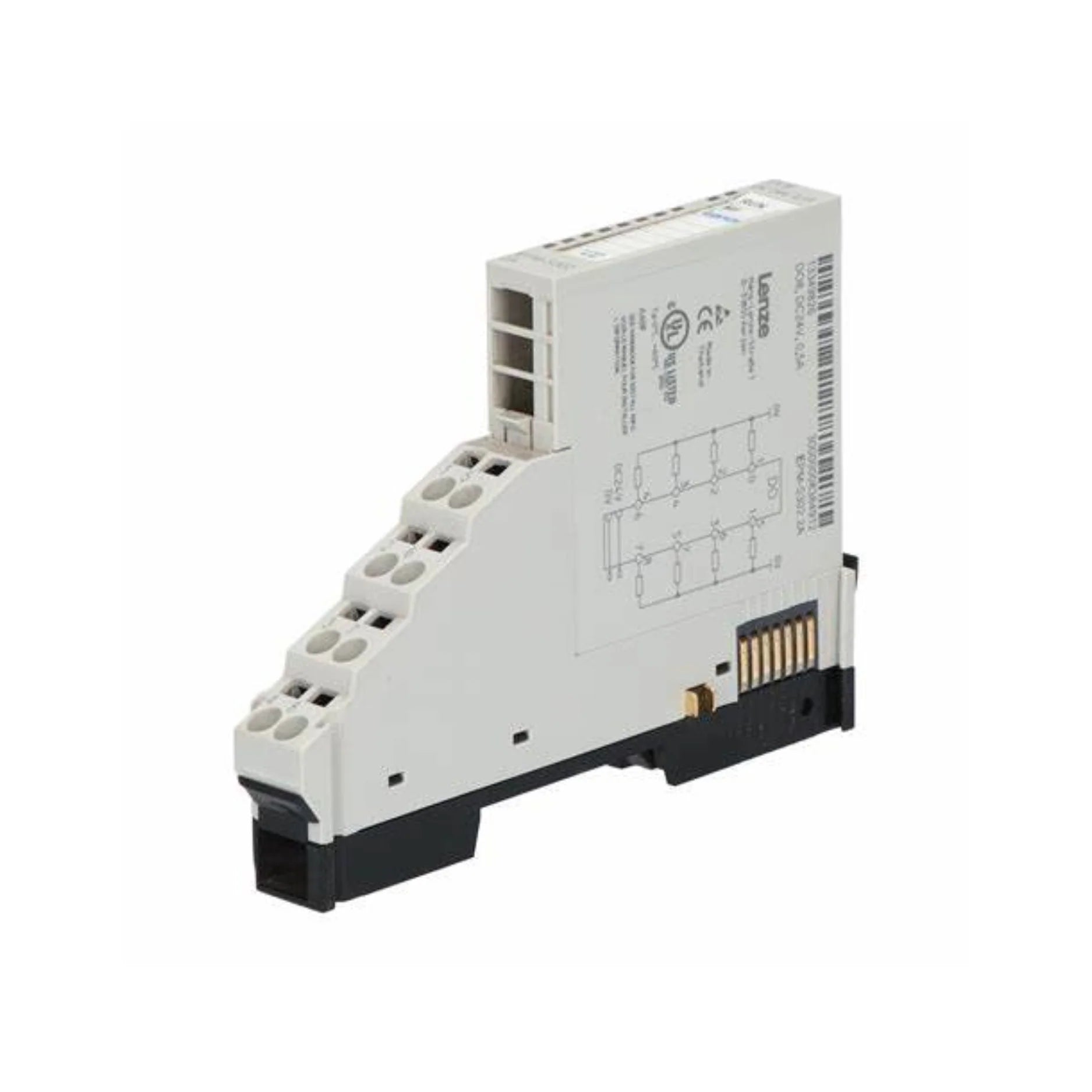 Lenze EPM-S302 digital output module, 8 channels, 24 V DC, 0.5 A per output, PNP wiring, compact design for industrial automation systems.