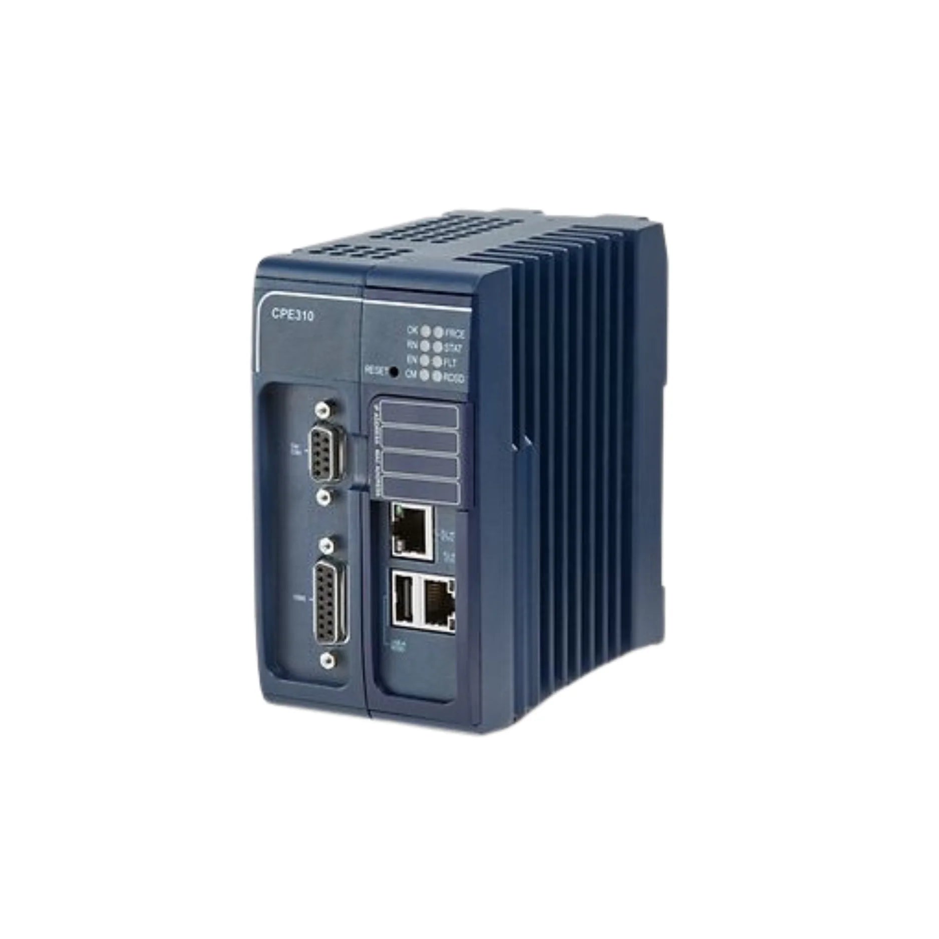 GE IC695CPE310 RX3i CPU module with 1GHz processor, 64MB memory, Ethernet interface, for real-time industrial control.