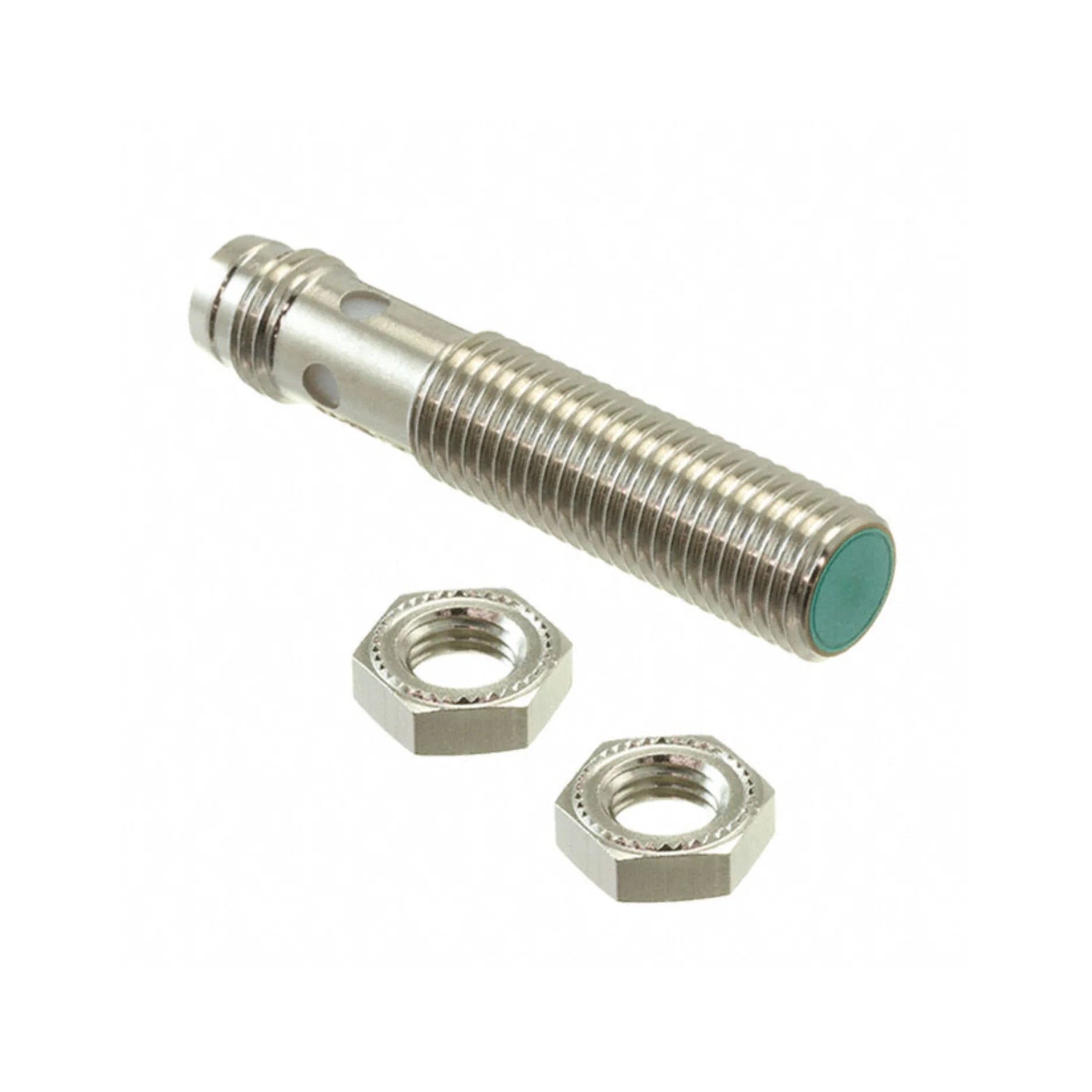 Pepperl+Fuchs NBB2-8GM25-E2-V3 inductive proximity sensor, M8 flush, 2mm range, PNP NO, M8 V3 connector, part no. 304615-0031