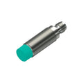Pepperl+Fuchs NBN12-18GM50-E2-V1 M18 inductive proximity sensor with 12 mm sensing distance, PNP normally open output, and IP68 protection.