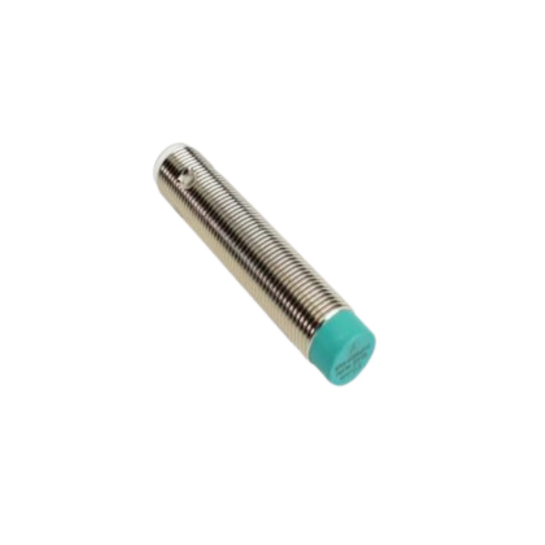 Pepperl+Fuchs NEN10-12GM50-E2-V1 M12 inductive proximity sensor with 10 mm sensing distance, PNP normally open output, and IP67 protection.